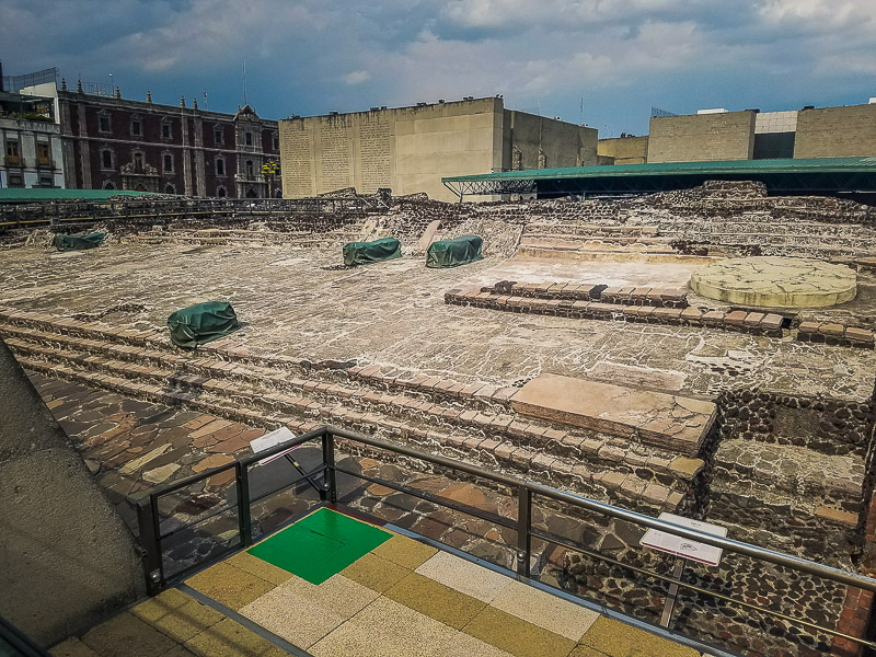 The ruins of Templo Mayor in Zocalo