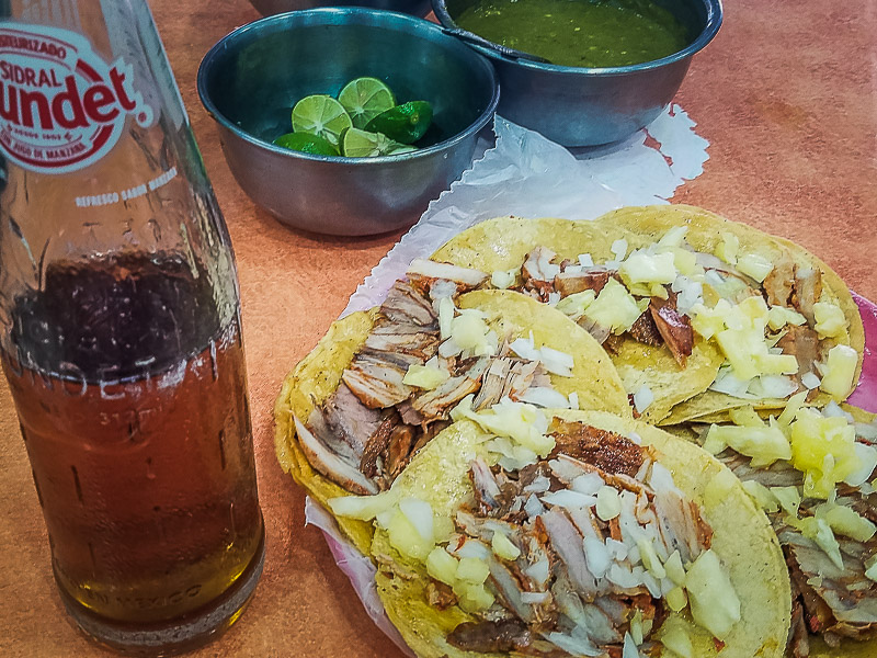 Tacos al Pastor in a 'hole in the wall' type in Zocalo