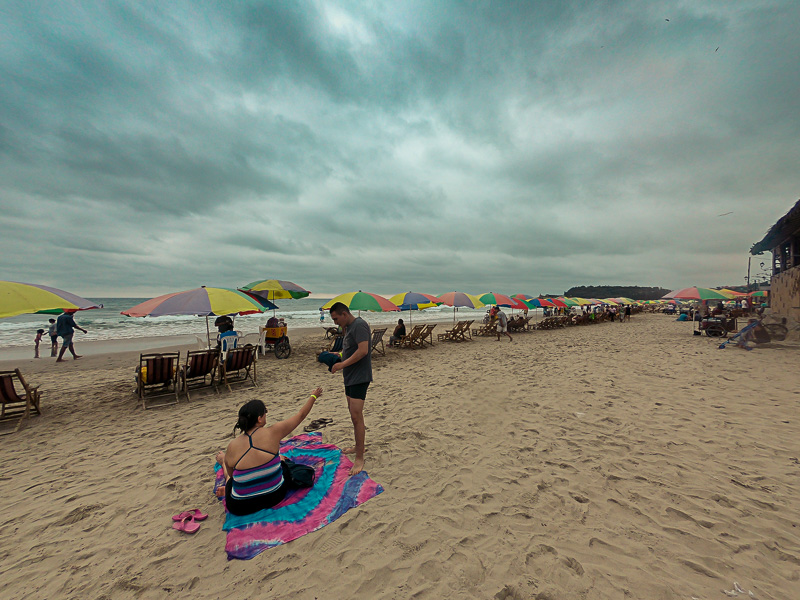 Parasols by beach