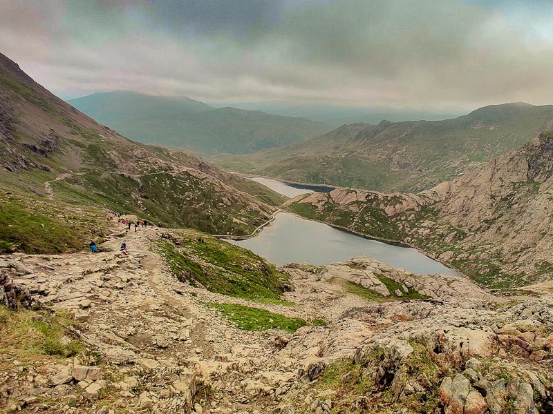 View of the lakes nearing the end of the trail