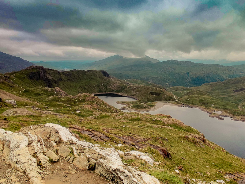 First view of the lakes from the trail