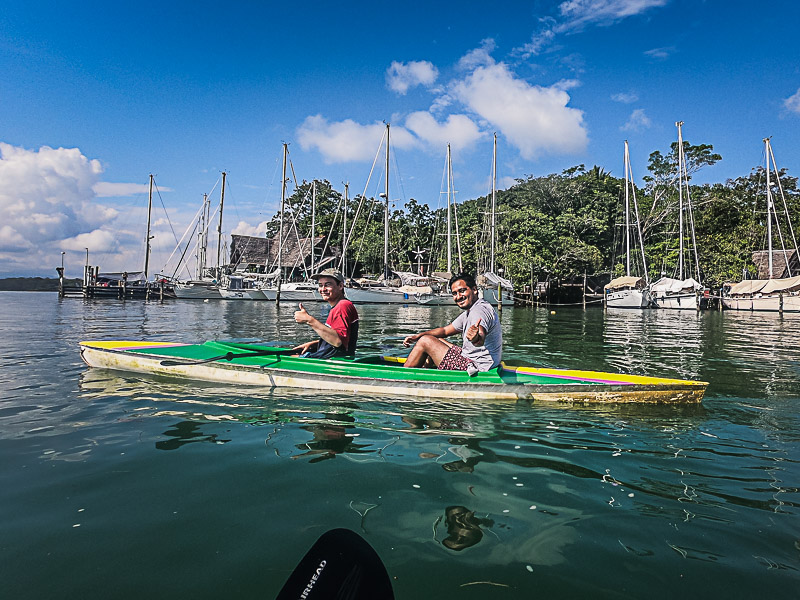 Kayaking in the river towards the fort