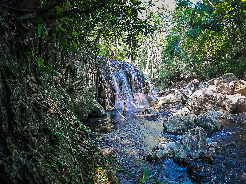 The river and waterfall