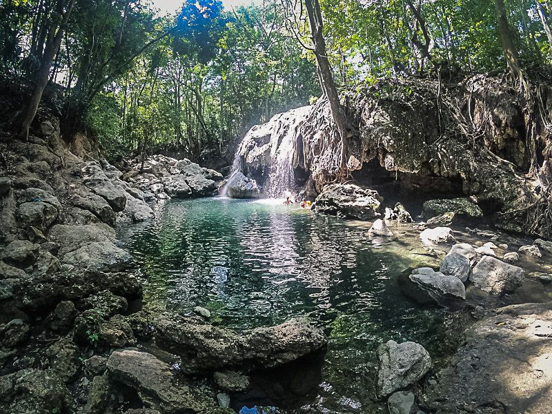 The river and waterfall