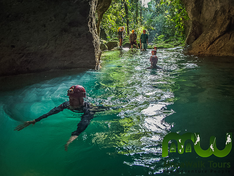 Swimming through the entrance