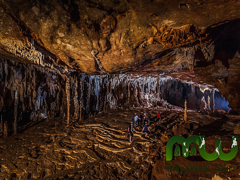 Deep inside the cave after climbing a platform