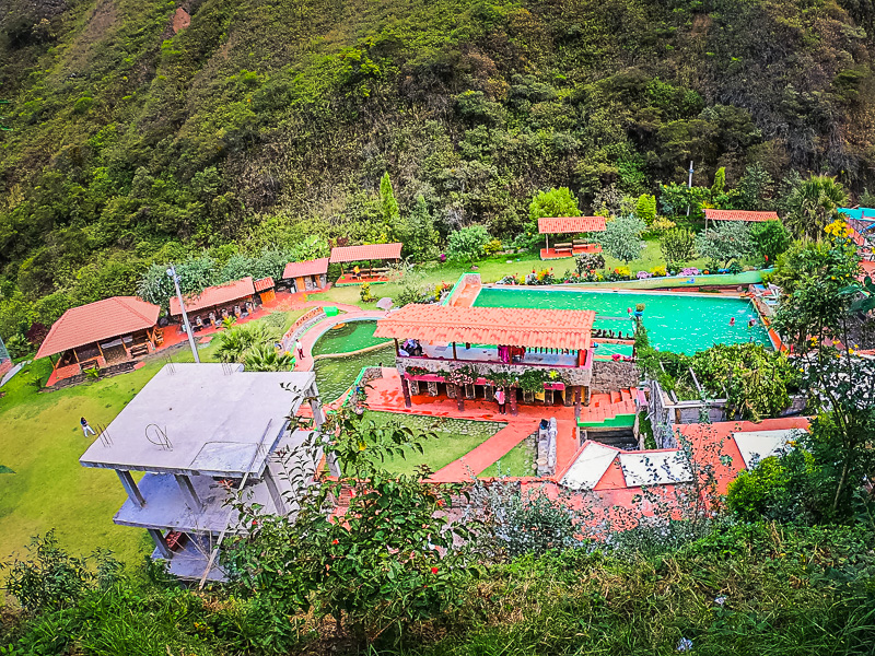 View of the pools from the car park