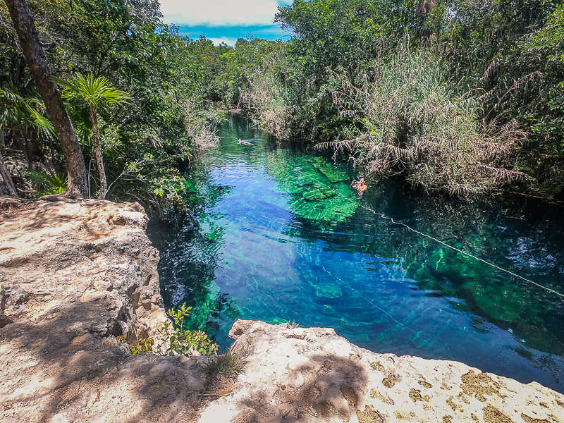 The cenote from a viewpoint