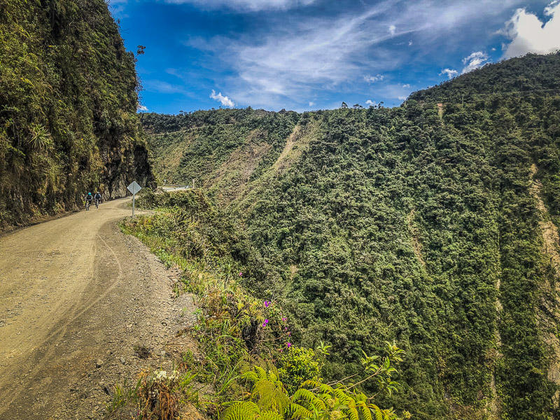 Looking back up at the road