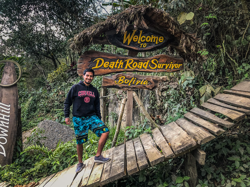 Sign at the end of Yungas road