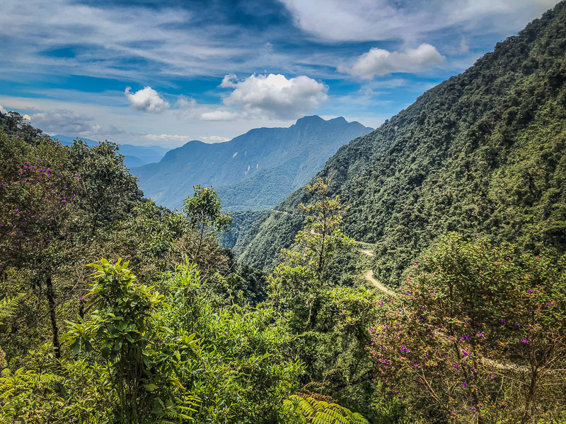 View on the initial descent