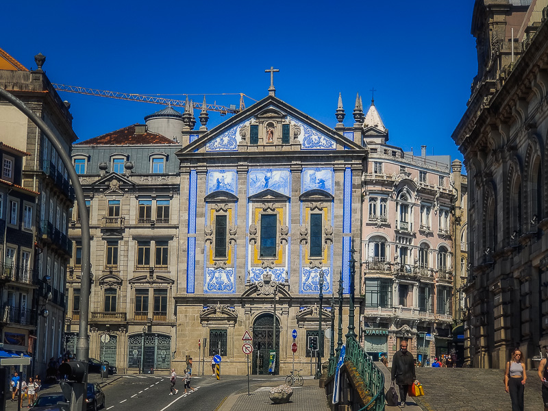 The Igreja de Santo António dos Congregados which has its outer walls decorated with mosaic tiles