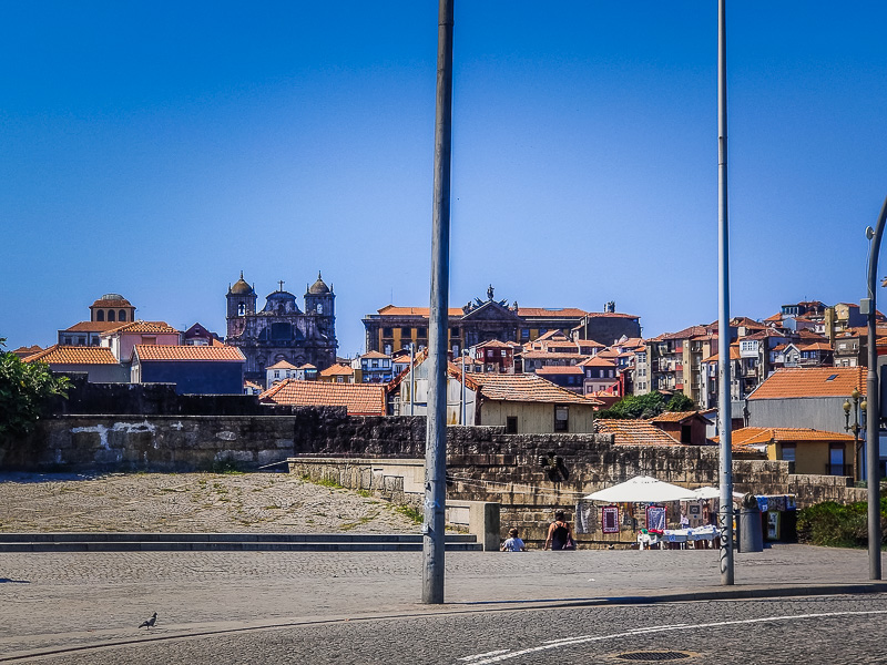 View of Convento dos Grilos in the distance from the cathedral