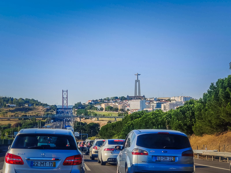 Traffic before the bridge on the way back