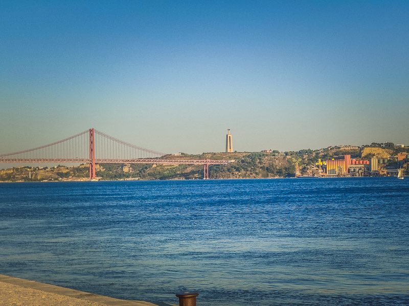 View of the bridge and Santuário de Cristo Rei