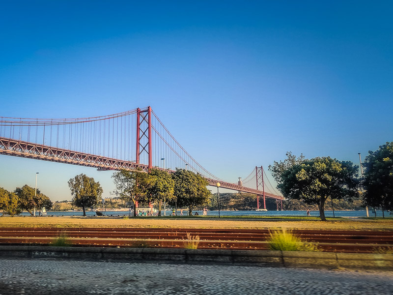 View of the bridge and Santuário de Cristo Rei