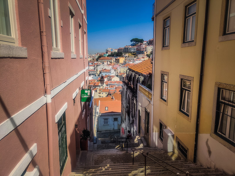 Steep steps on the way to Castelo de São Jorge