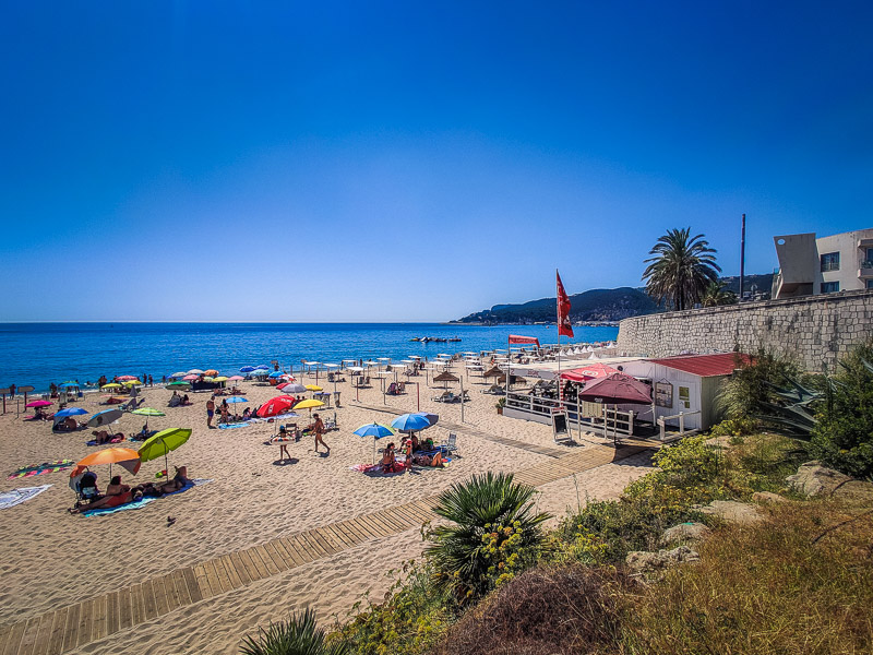 Entering the sandy beach