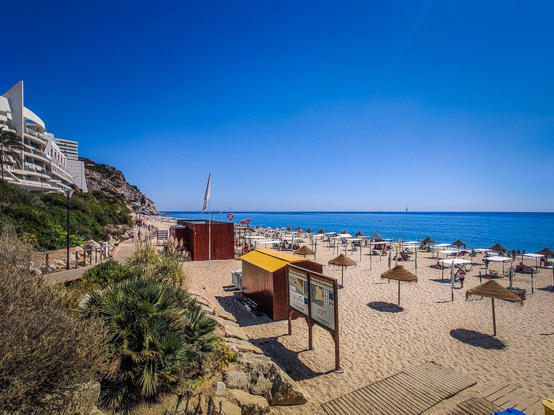 Entering the sandy beach