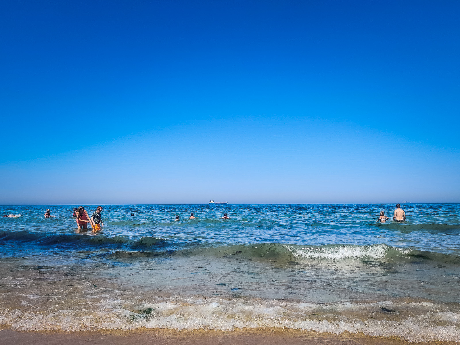 View of the sea from the beach