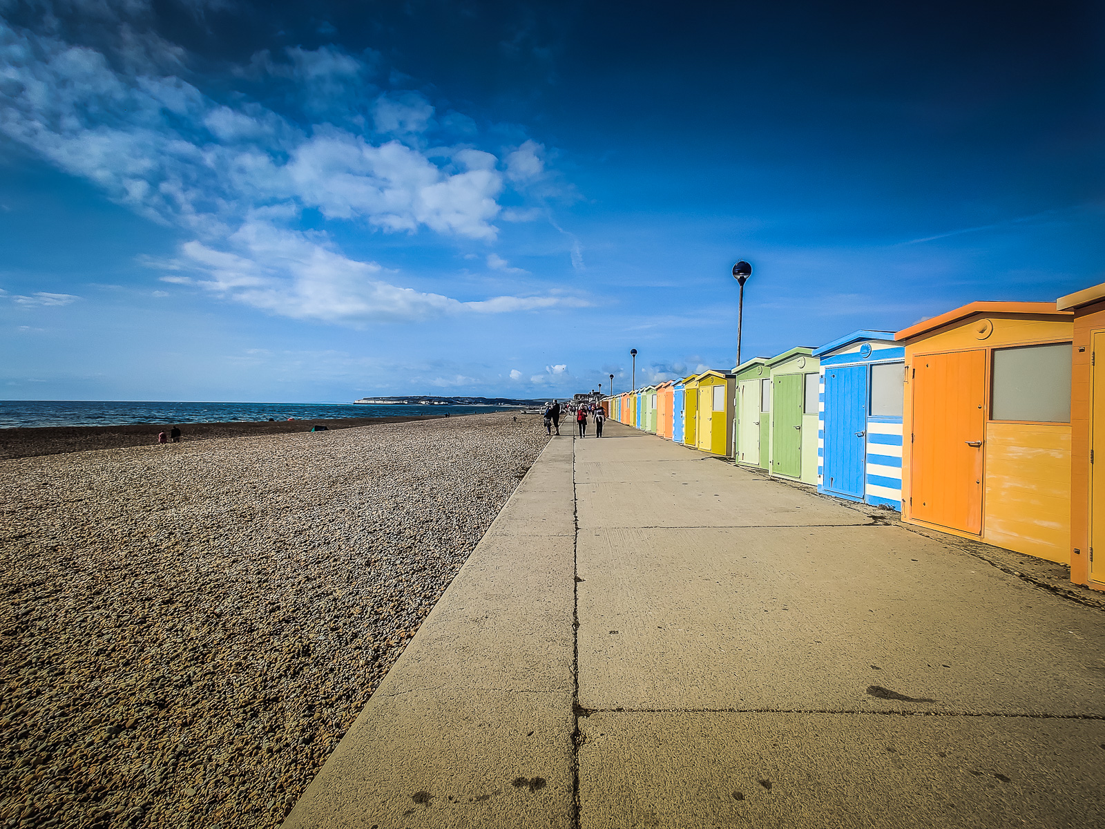 Colored huts by the seaside