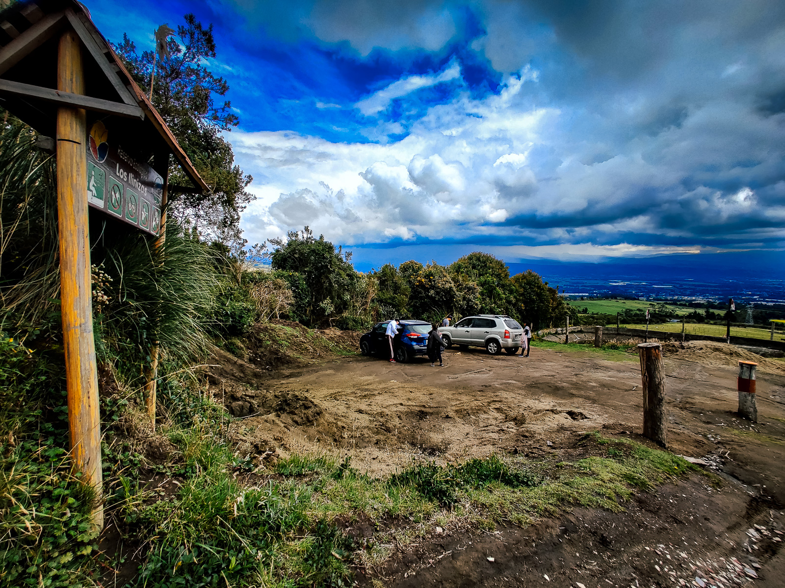 The car park near the entrance