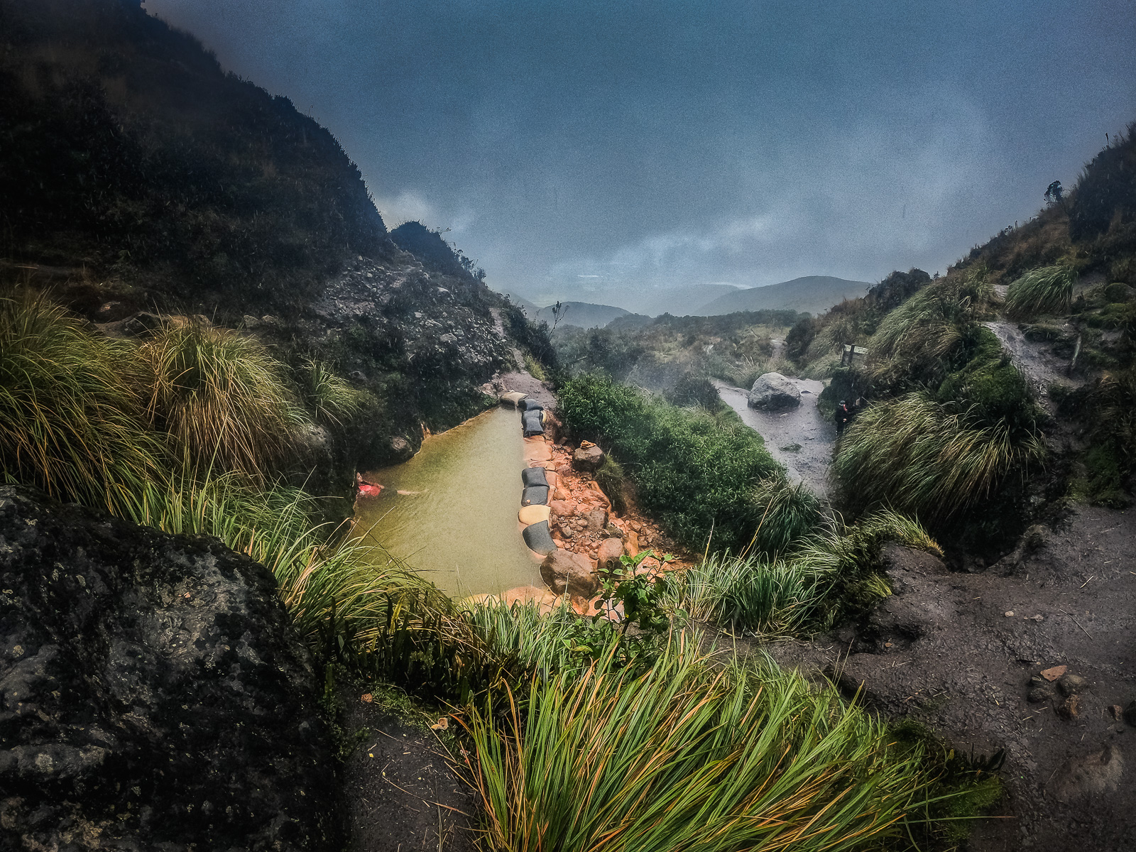 The hot spring from a viewpoint