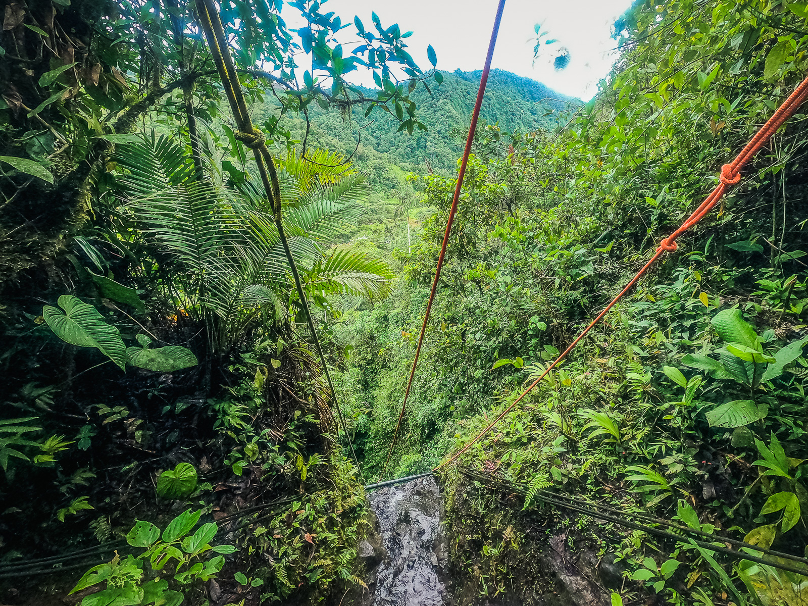 The view from the top of the waterfall