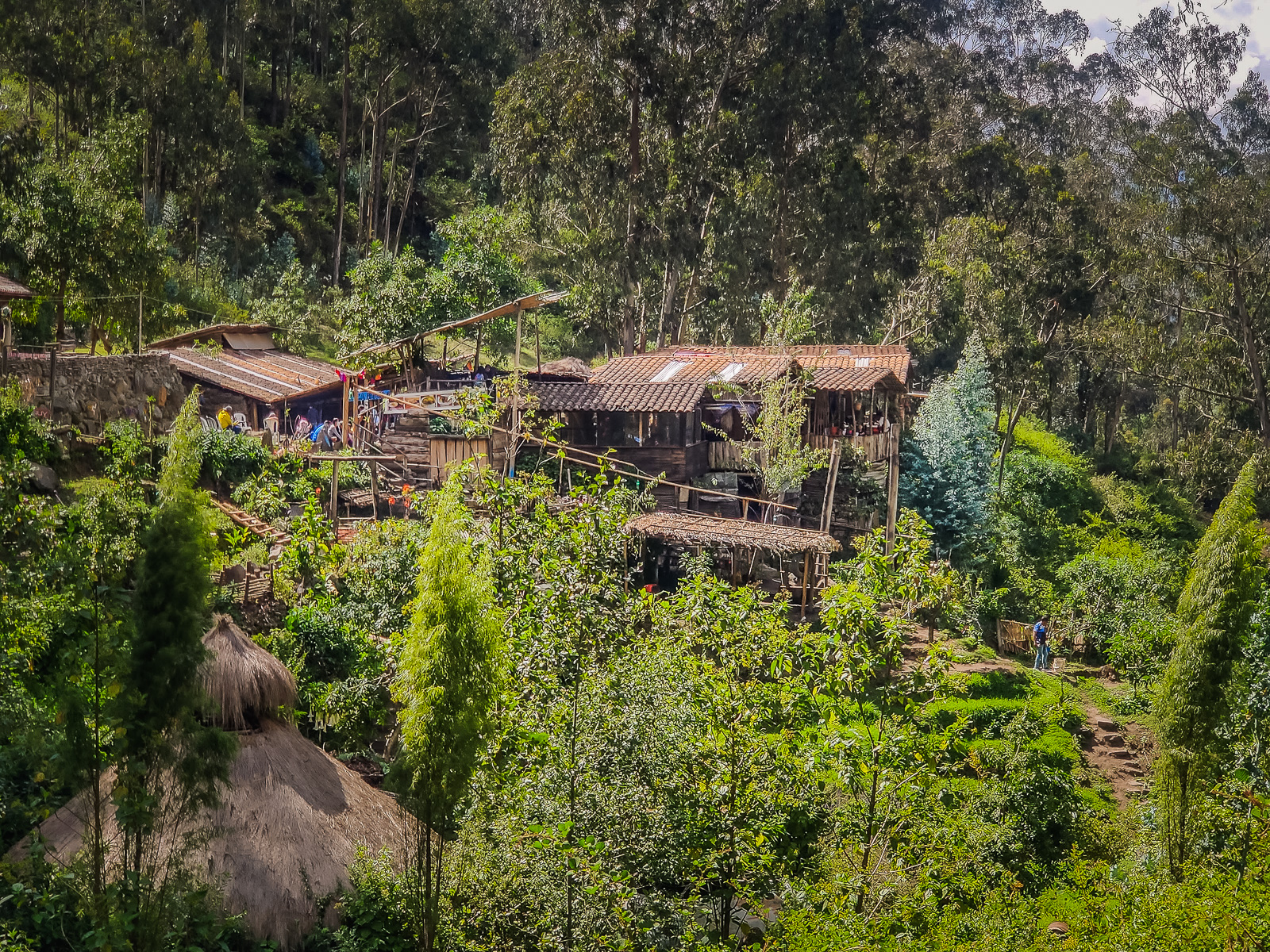 The huts across the river