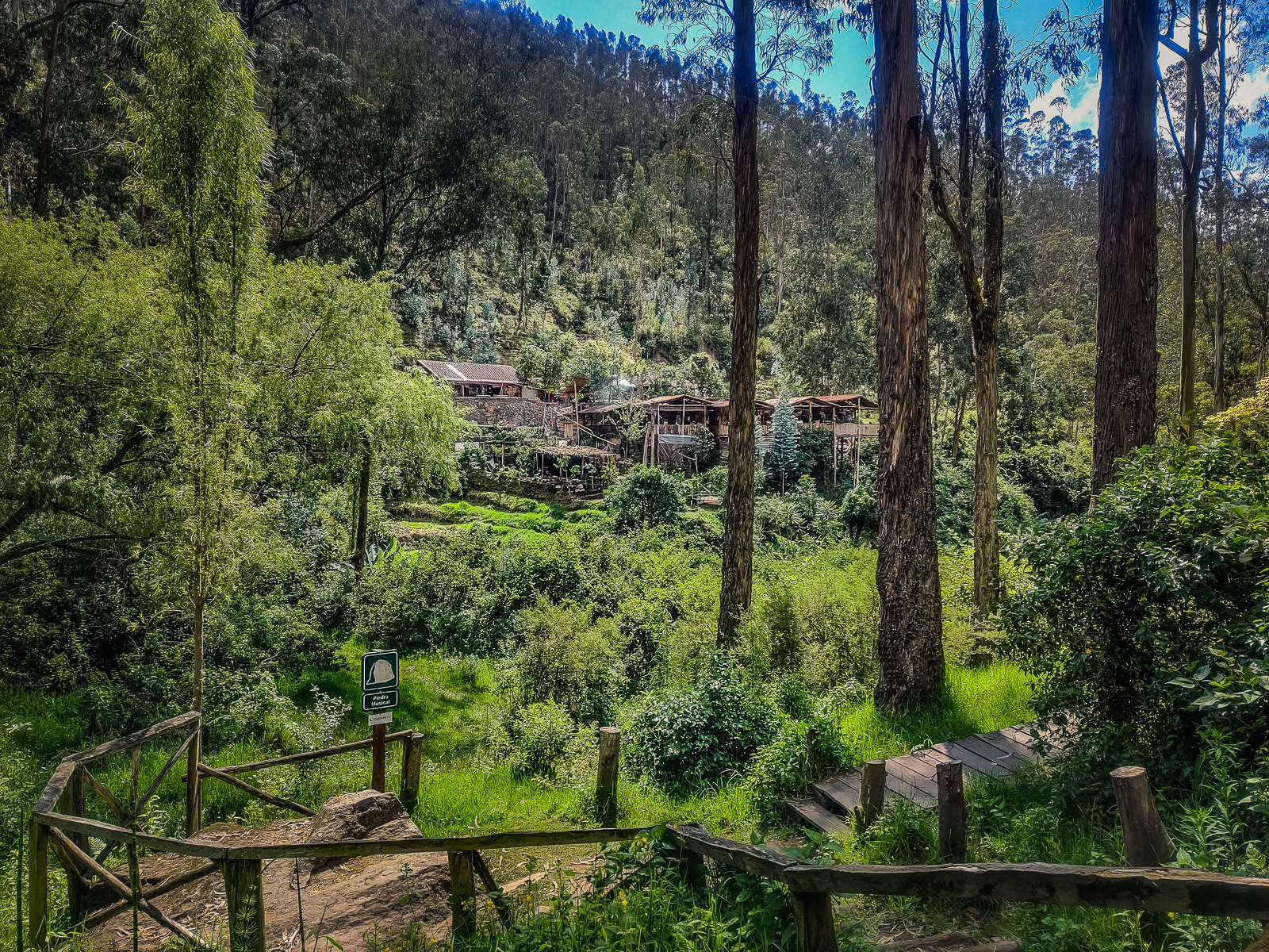 The huts across the river