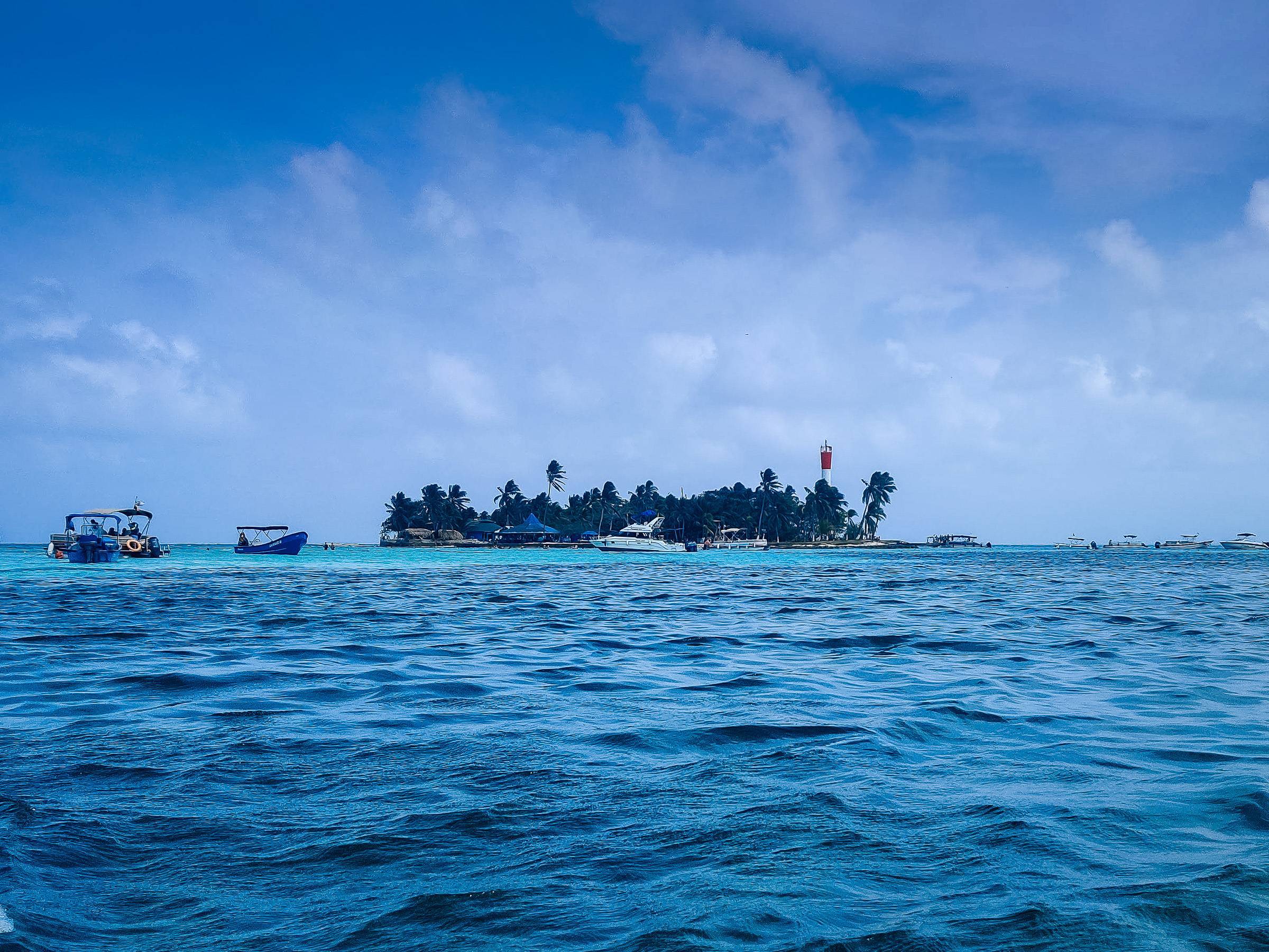 View of the island from the boat