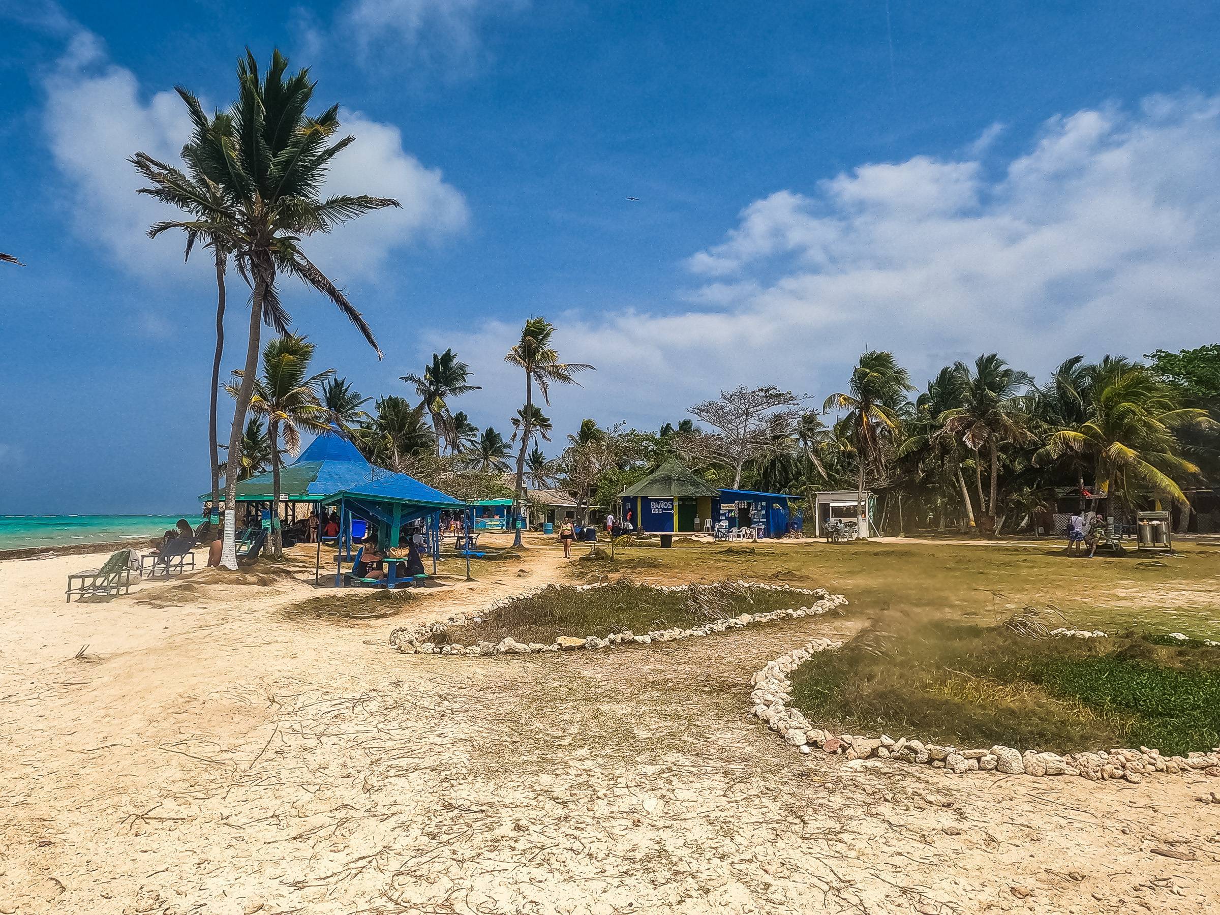 The restaurant and facilities on the island