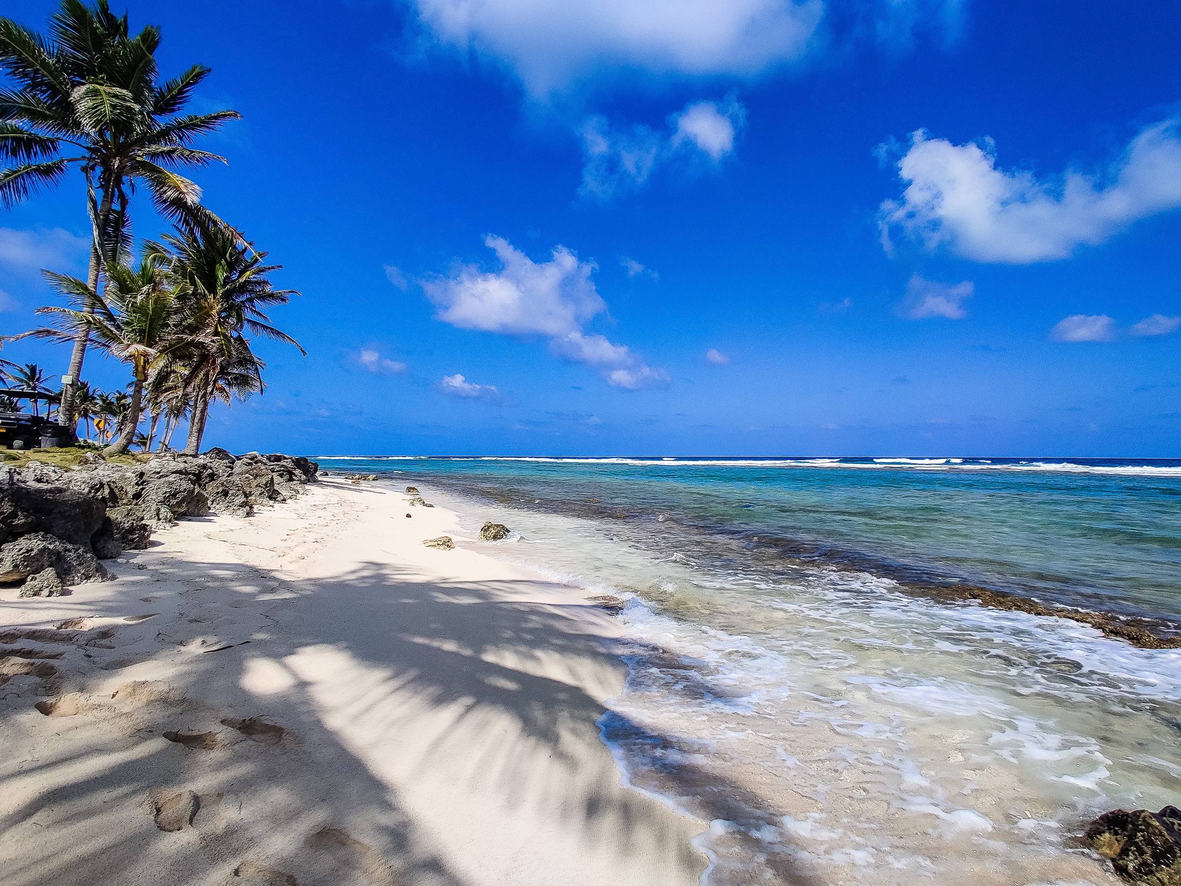 Beach on the south side of the island