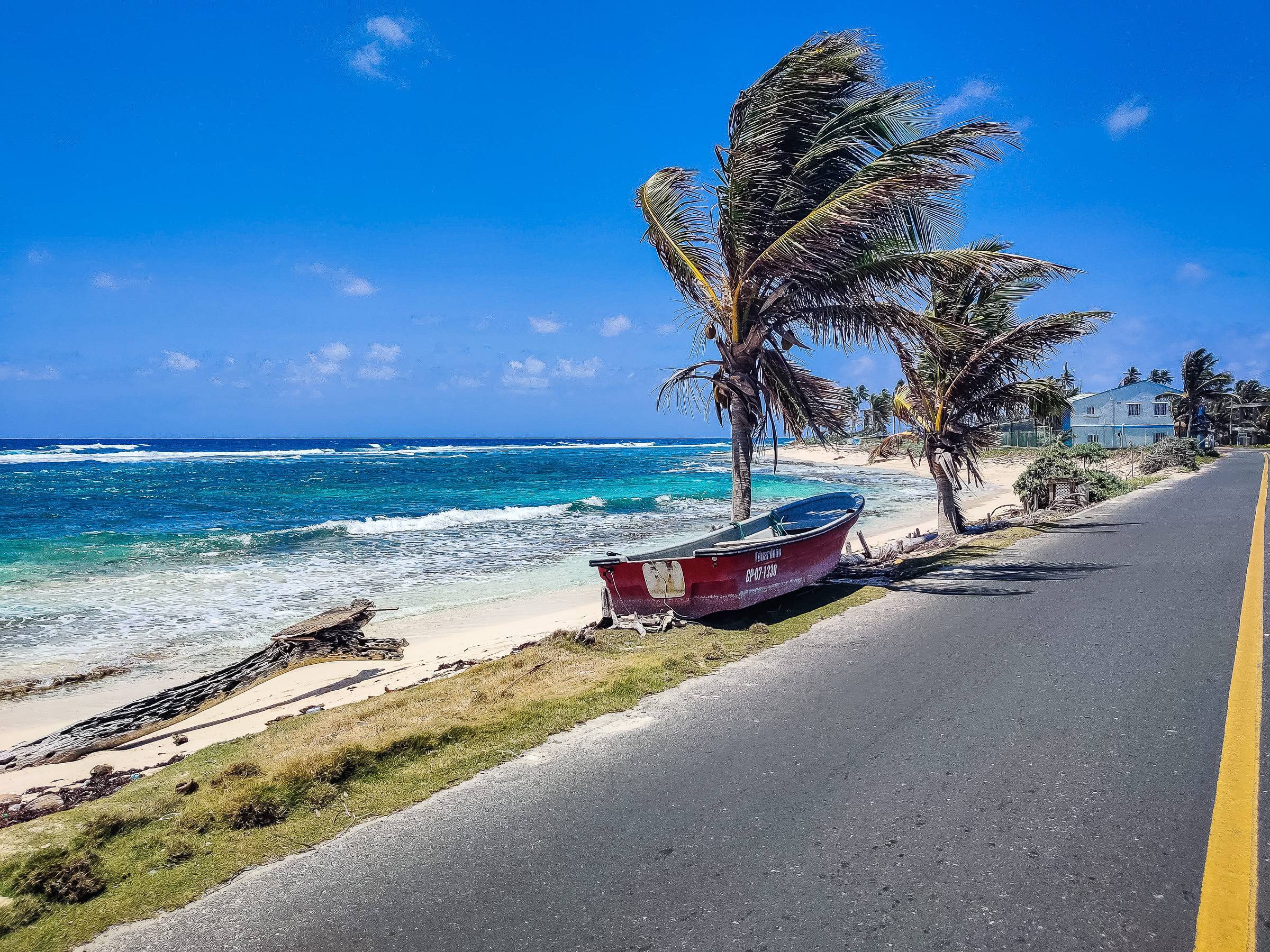 Beach on the east side of the island