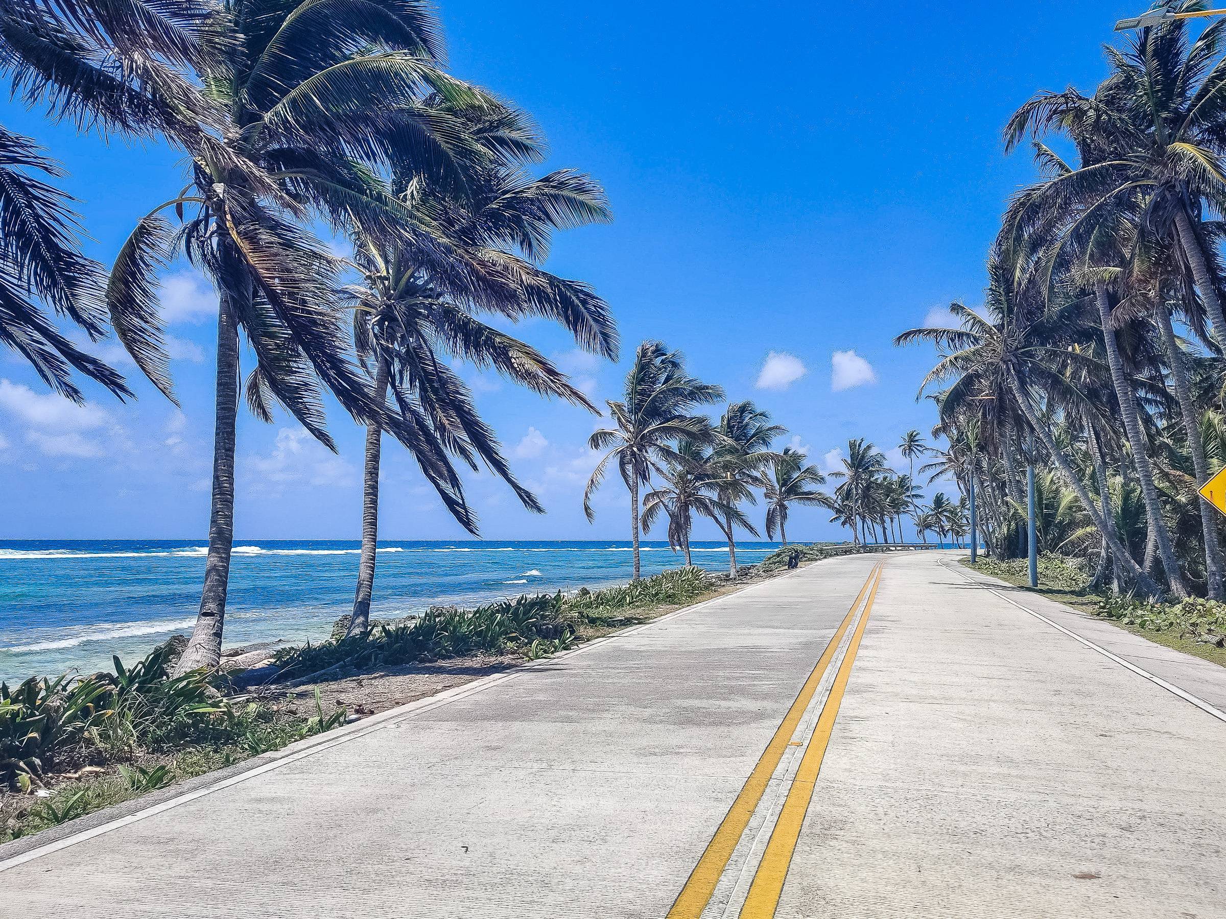 Seaside road along the beaches