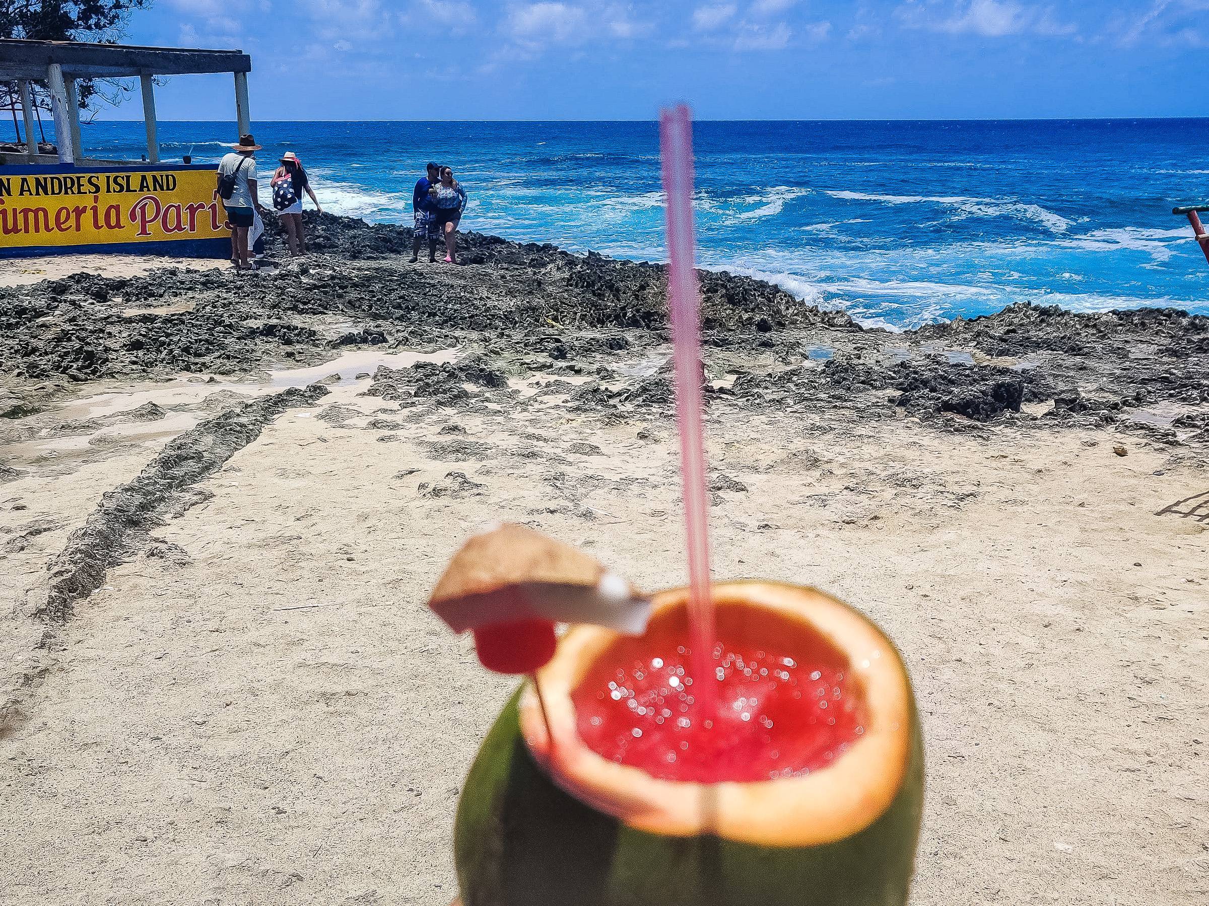 Coco Loco cocktail at the blowhole tourist site